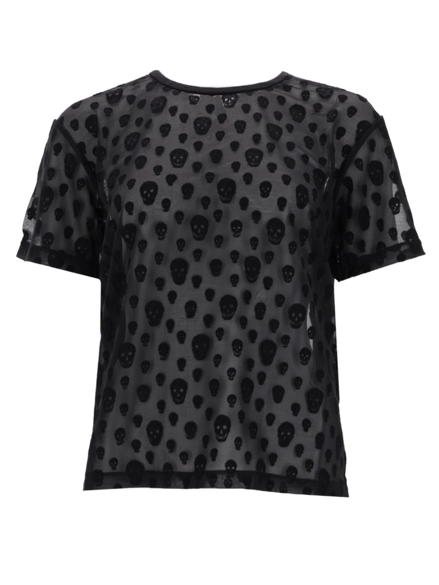 Alexander Mcqueen Women T-Shirt With "Skull" Pattern ALEXANDER MCQUEEN