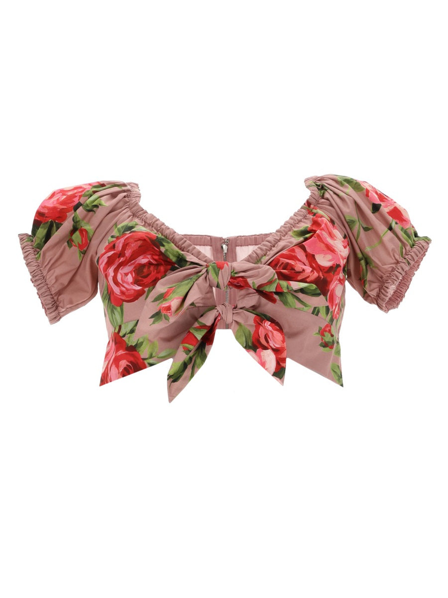 Dolce & Gabbana Women "Bouquet Rose" Print Top DOLCE & GABBANA