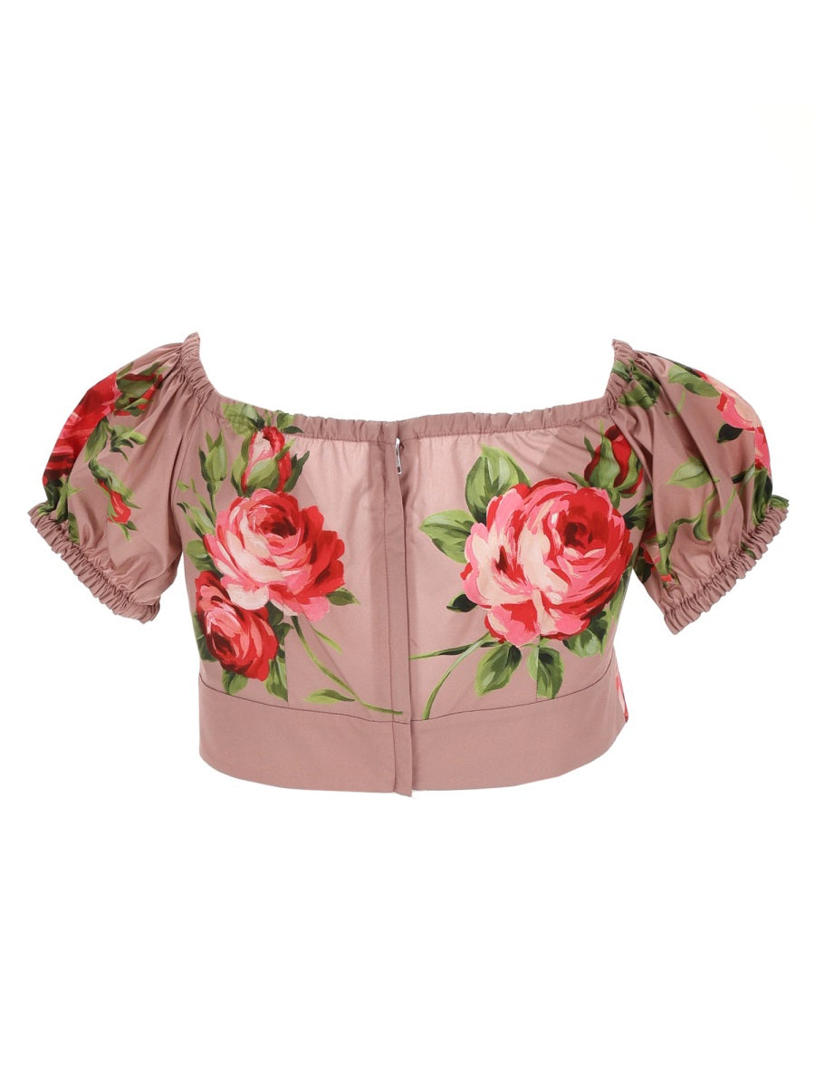 Dolce & Gabbana Women "Bouquet Rose" Print Top DOLCE & GABBANA