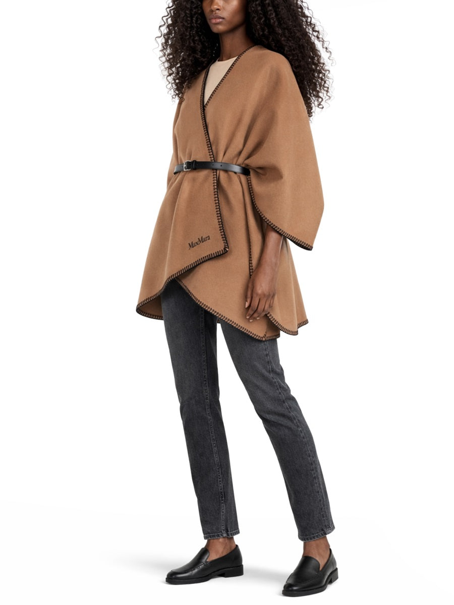 Max Mara Women Wool And Cashmere Cape With Belt MAX MARA
