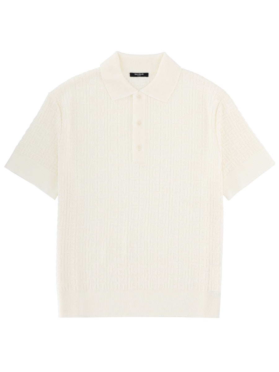 Balmain Men Merino Wool Polo Shirt BALMAIN