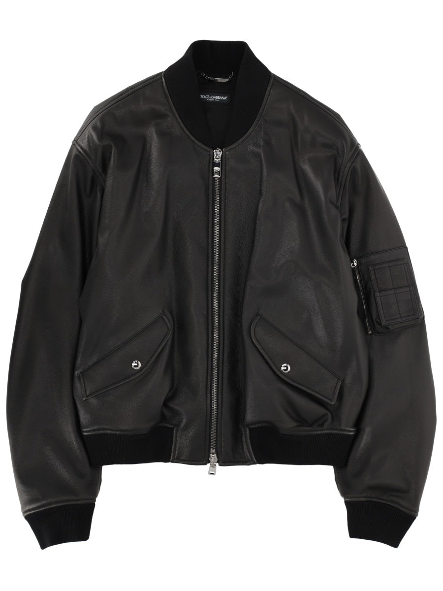 Dolce & Gabbana Men Leather Jacket DOLCE & GABBANA