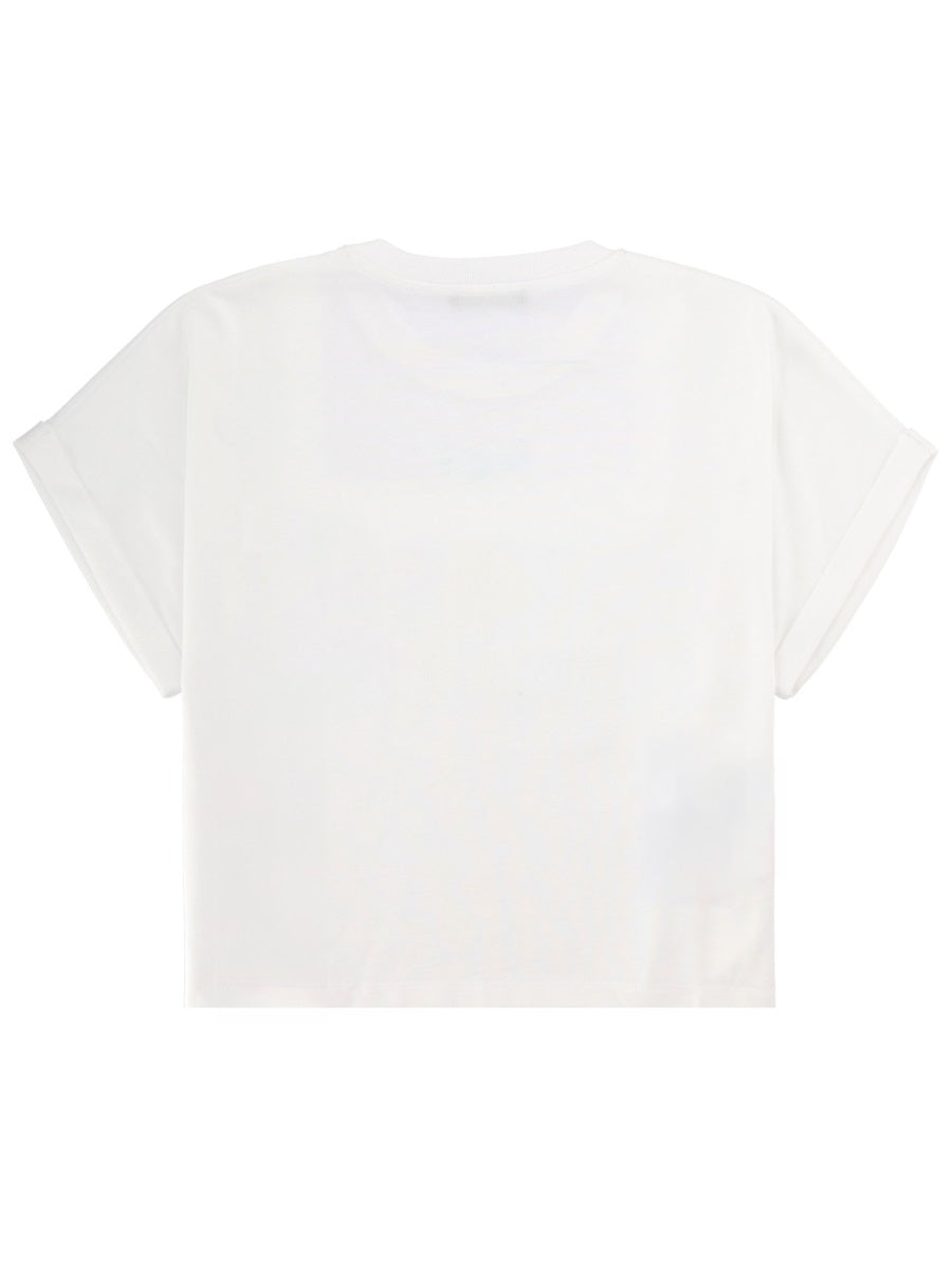 Balmain Women Cropped T-Shirt With Logo BALMAIN