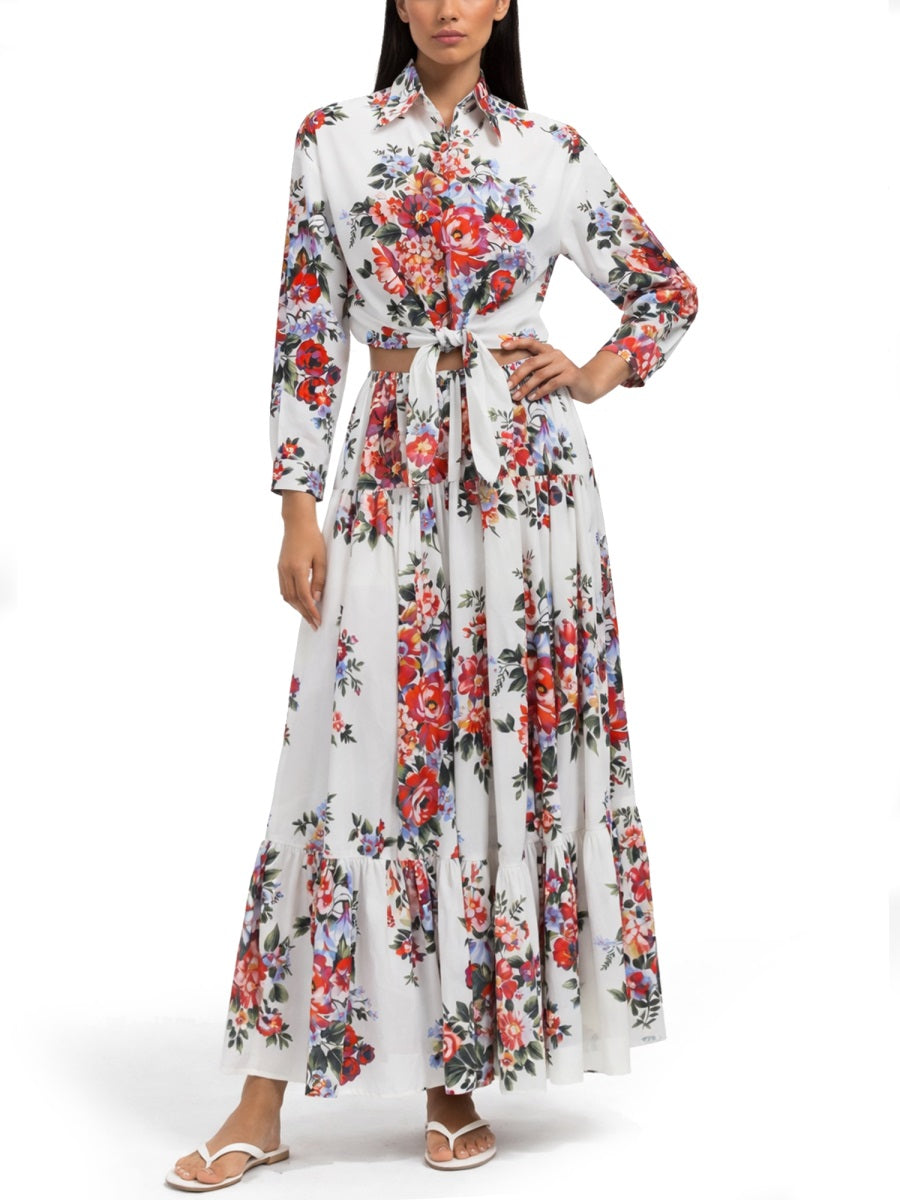 Dolce & Gabbana Women Floral Print Crop Shirt DOLCE & GABBANA