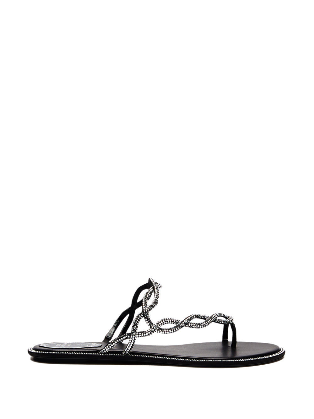 Rene Caovilla Women Sandalo Flat Braid Nero 10 RENE CAOVILLA