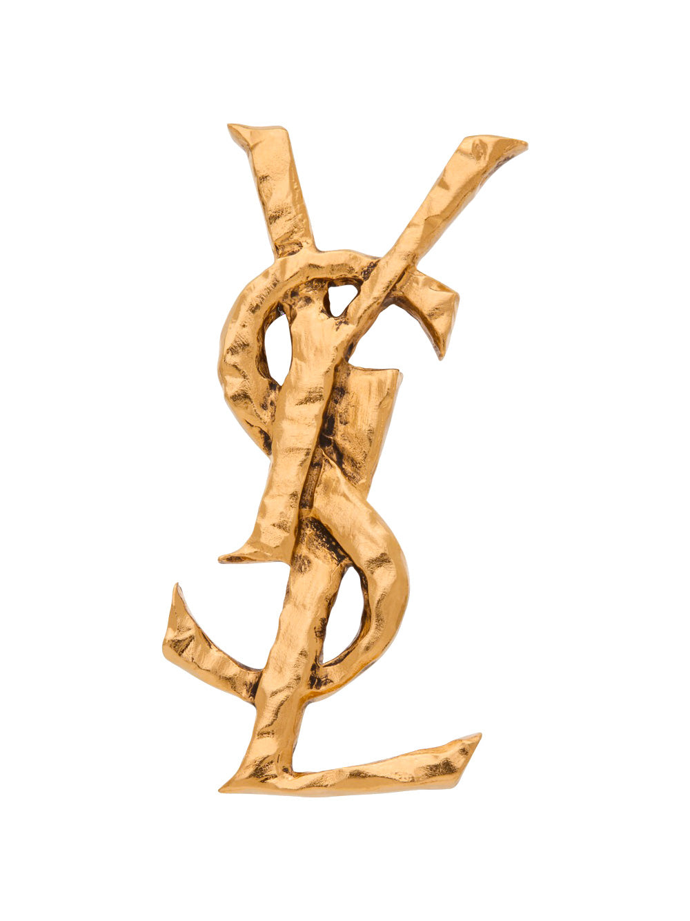Saint Laurent Women Hammered Metal Cassandre Single Earring SAINT LAURENT