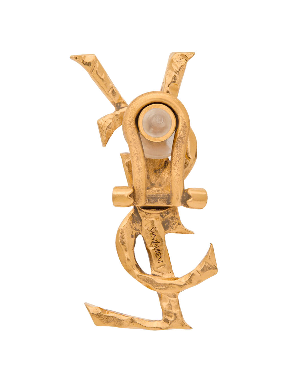 Saint Laurent Women Hammered Metal Cassandre Single Earring SAINT LAURENT