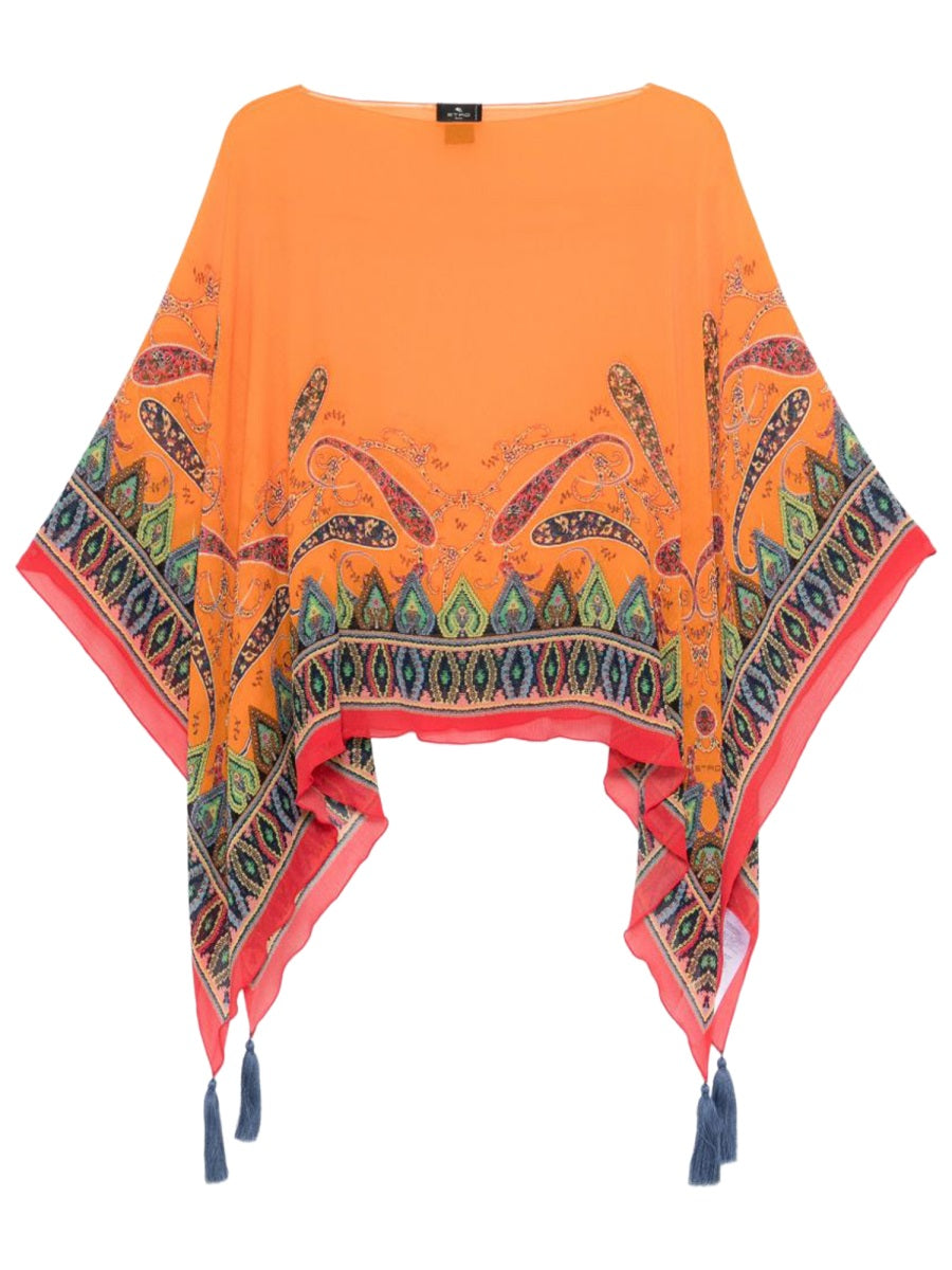 Etro Women Poncho Top With Paisley Pattern ETRO