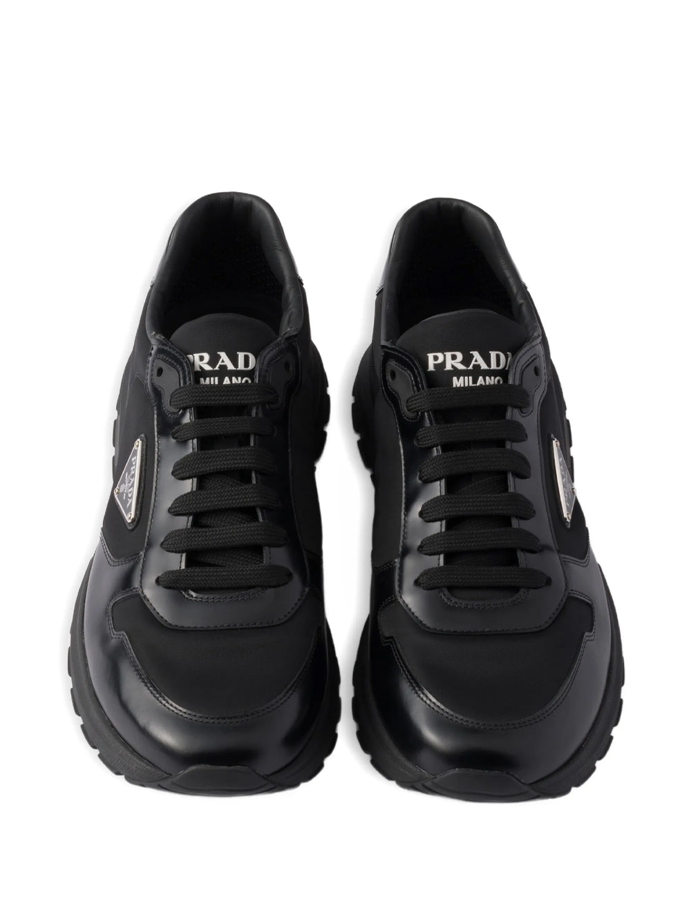 Prada Men Prax 01 Re-Nylon And Brushed Leather Sneakers PRADA