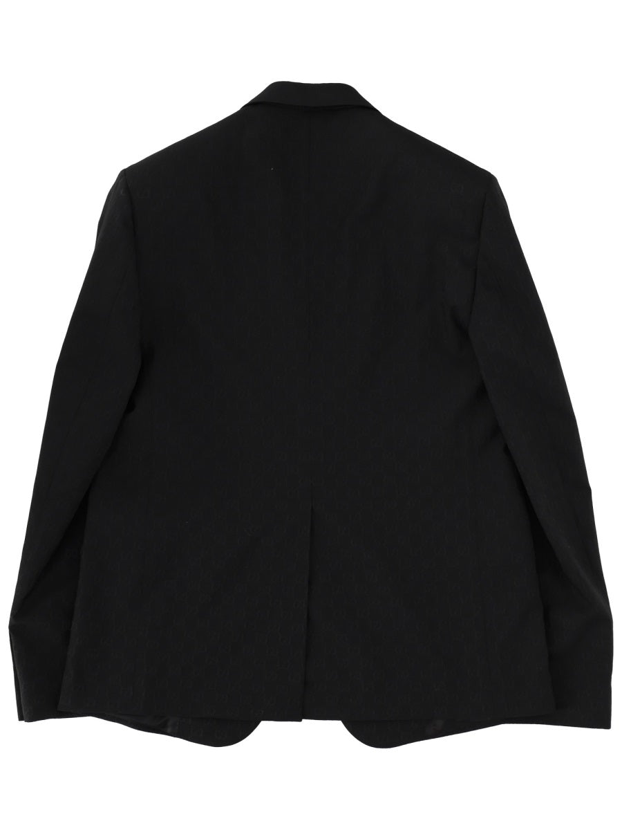 Gucci Men Single-Breasted Jacket With "Gg" Weave GUCCI