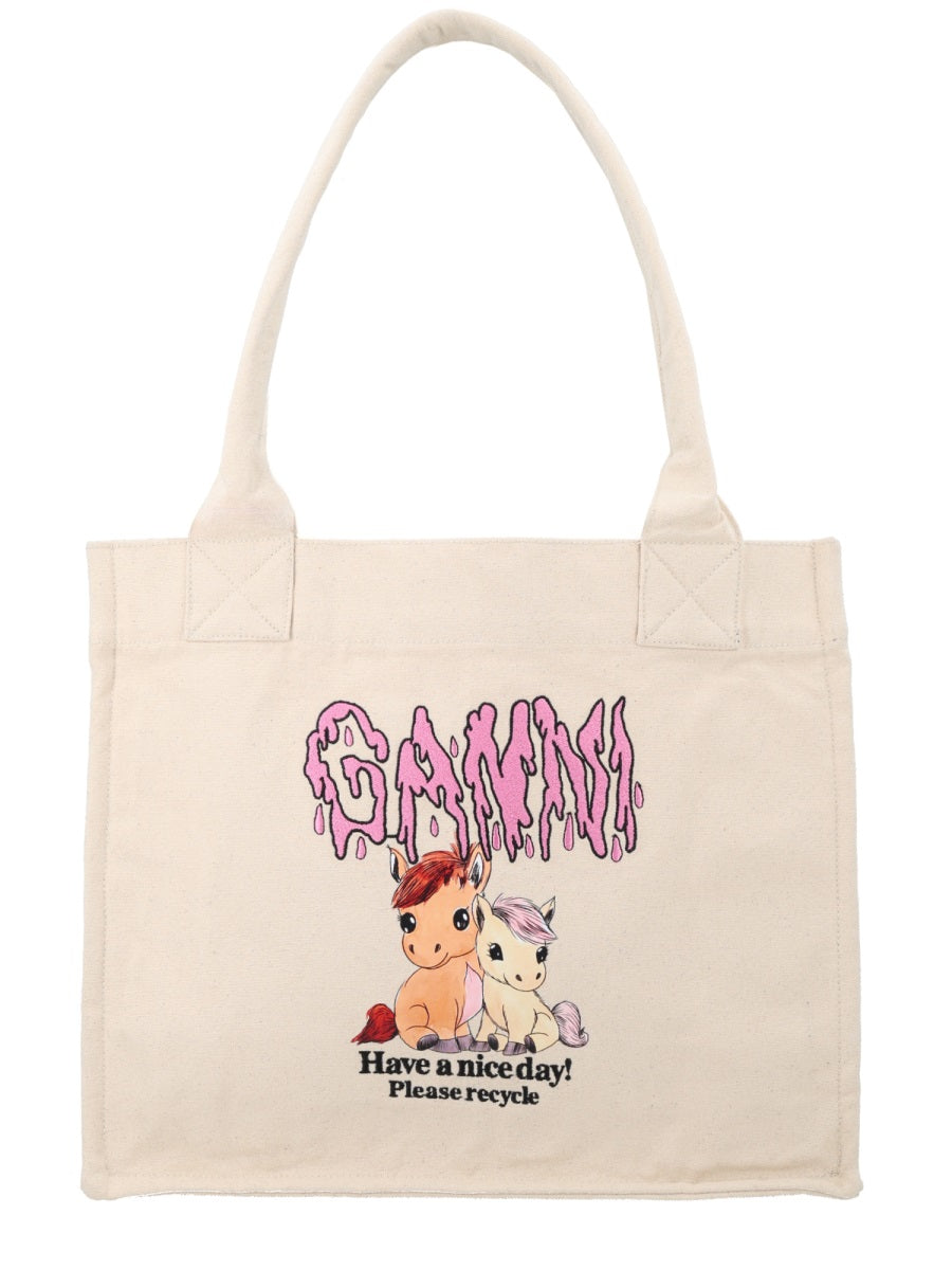 Ganni Women Tote Bag With Print GANNI