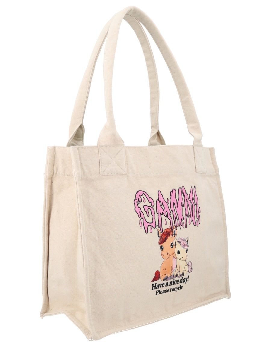 Ganni Women Tote Bag With Print GANNI