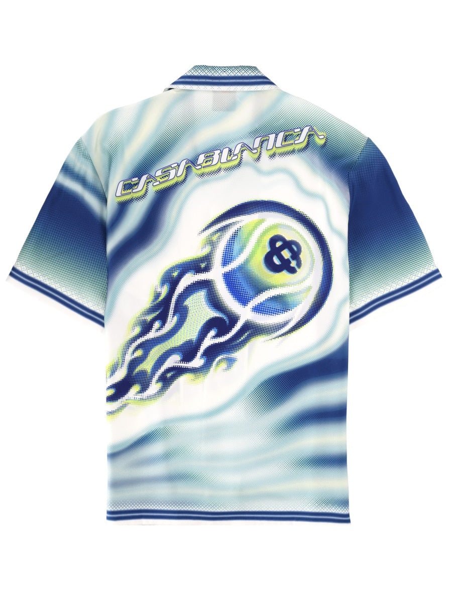 Casablanca Men "Flaming Tennis Ball" Shirt CASABLANCA