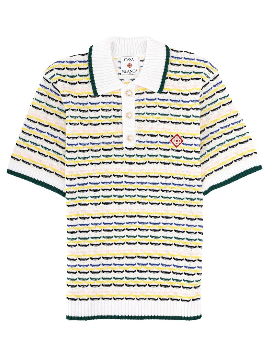 Casablanca Men Knitted Polo. CASABLANCA