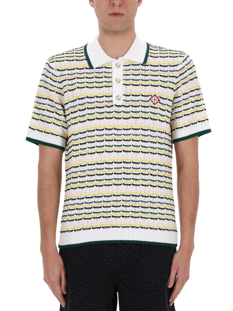 Casablanca Men Knitted Polo. CASABLANCA