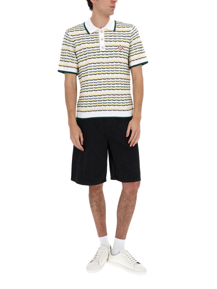Casablanca Men Knitted Polo. CASABLANCA