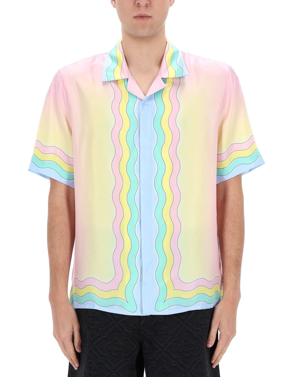 Casablanca Men "Flaming Tennis Ball" Shirt CASABLANCA