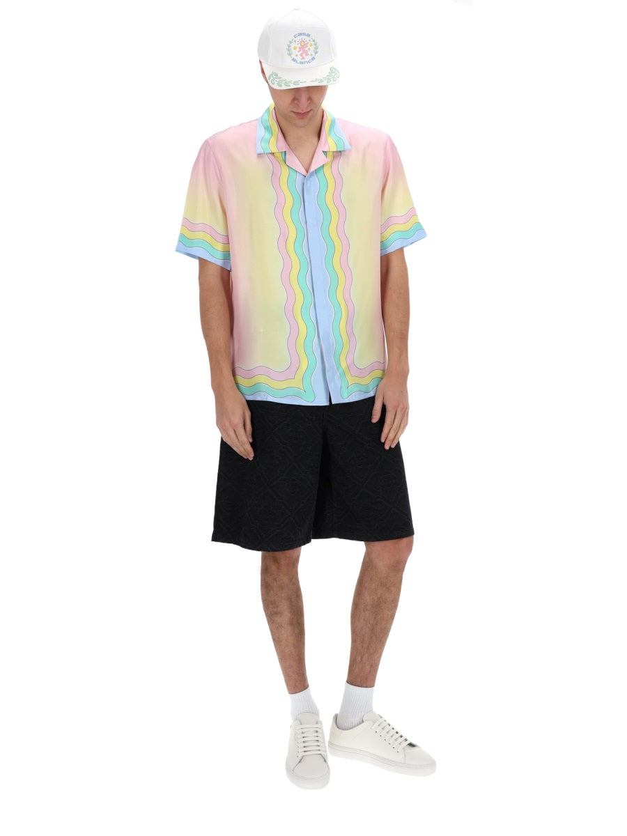 Casablanca Men "Flaming Tennis Ball" Shirt CASABLANCA
