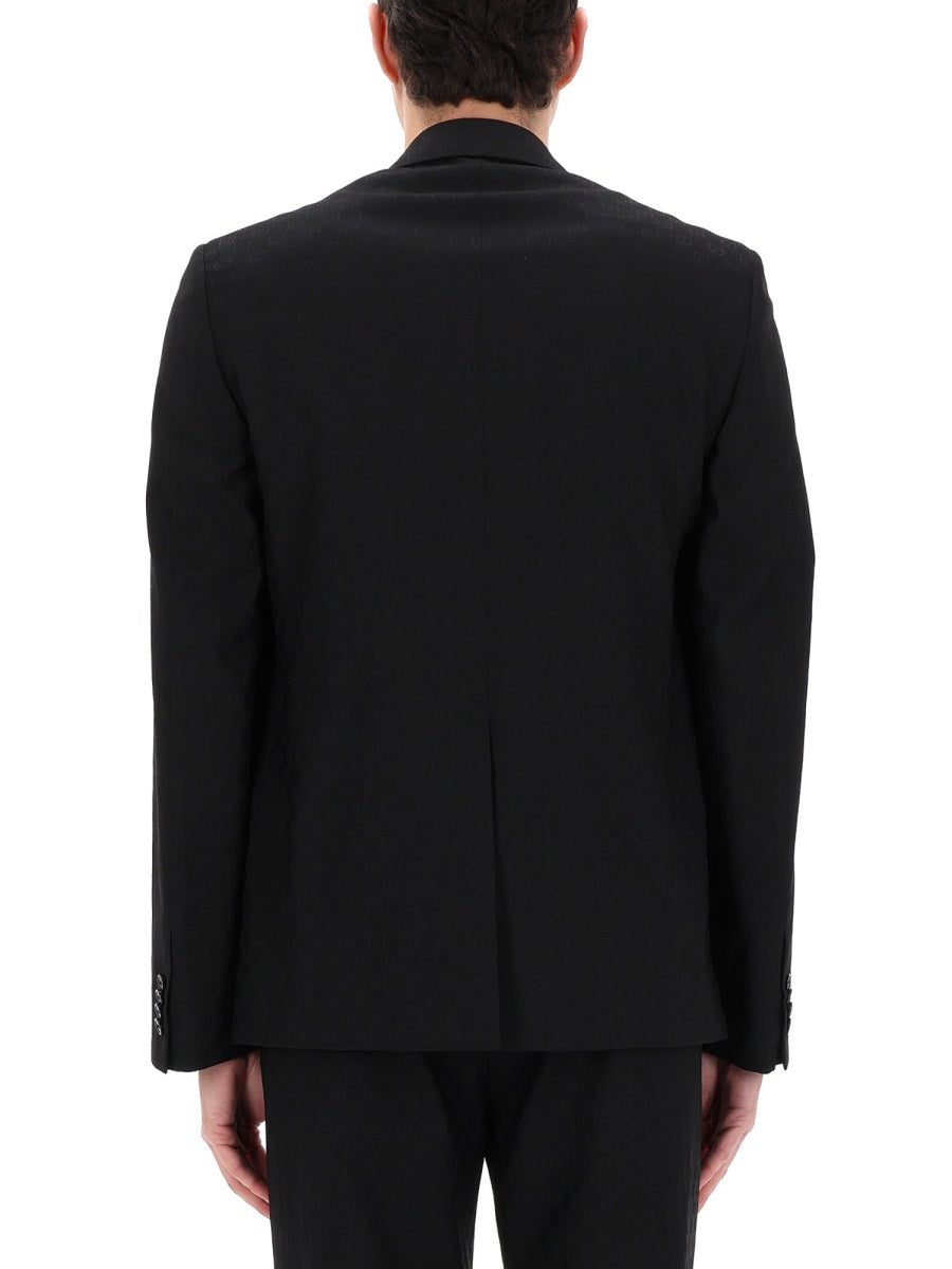 Gucci Men Single-Breasted Jacket With "Gg" Weave GUCCI