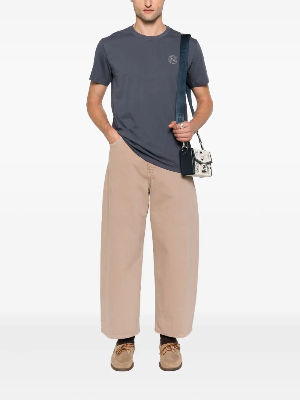 Fendi Men Ff Postcards Logo Print Cotton T-Shirt FENDI