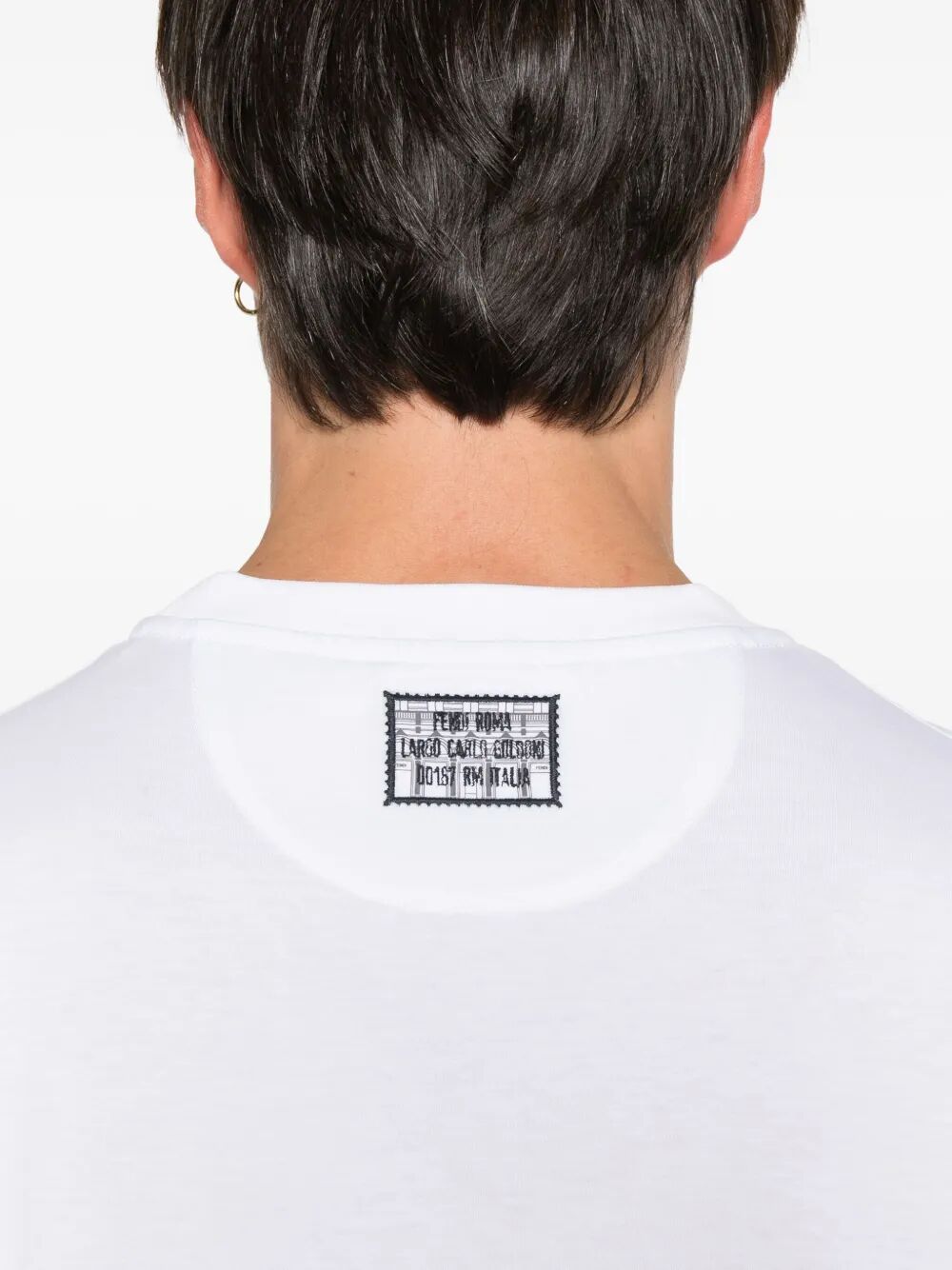 Fendi Men Ff Postcards Logo Print Cotton T-Shirt FENDI