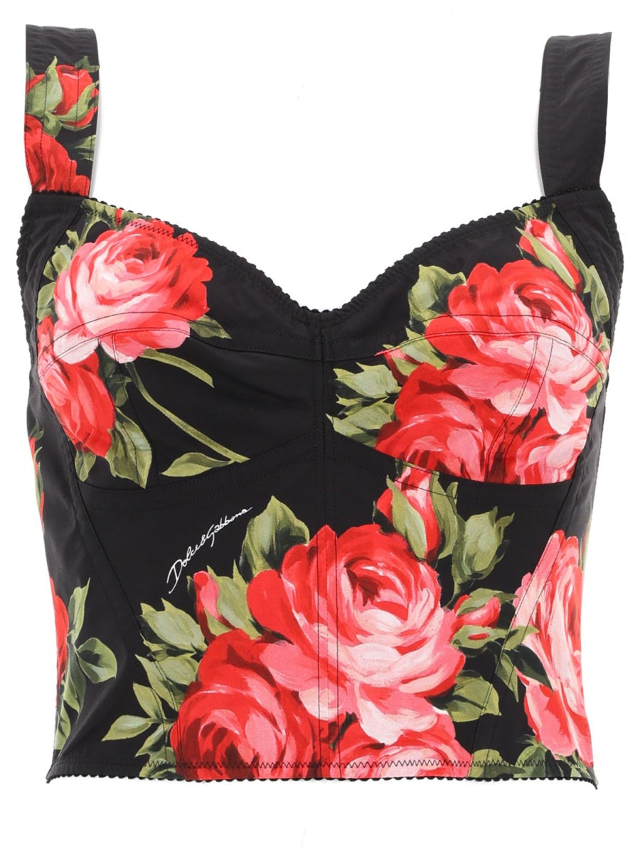 Dolce & Gabbana Women Floral Print Bustier Top DOLCE & GABBANA
