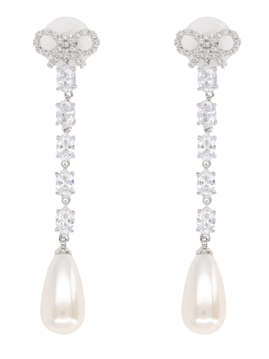 Self-Portrait Women "Bow Pearl Droplet" Earrings SELF-PORTRAIT
