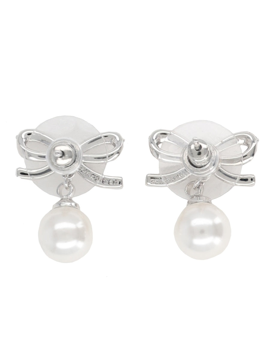 Self-Portrait Women "Bow Pearl" Earrings SELF-PORTRAIT