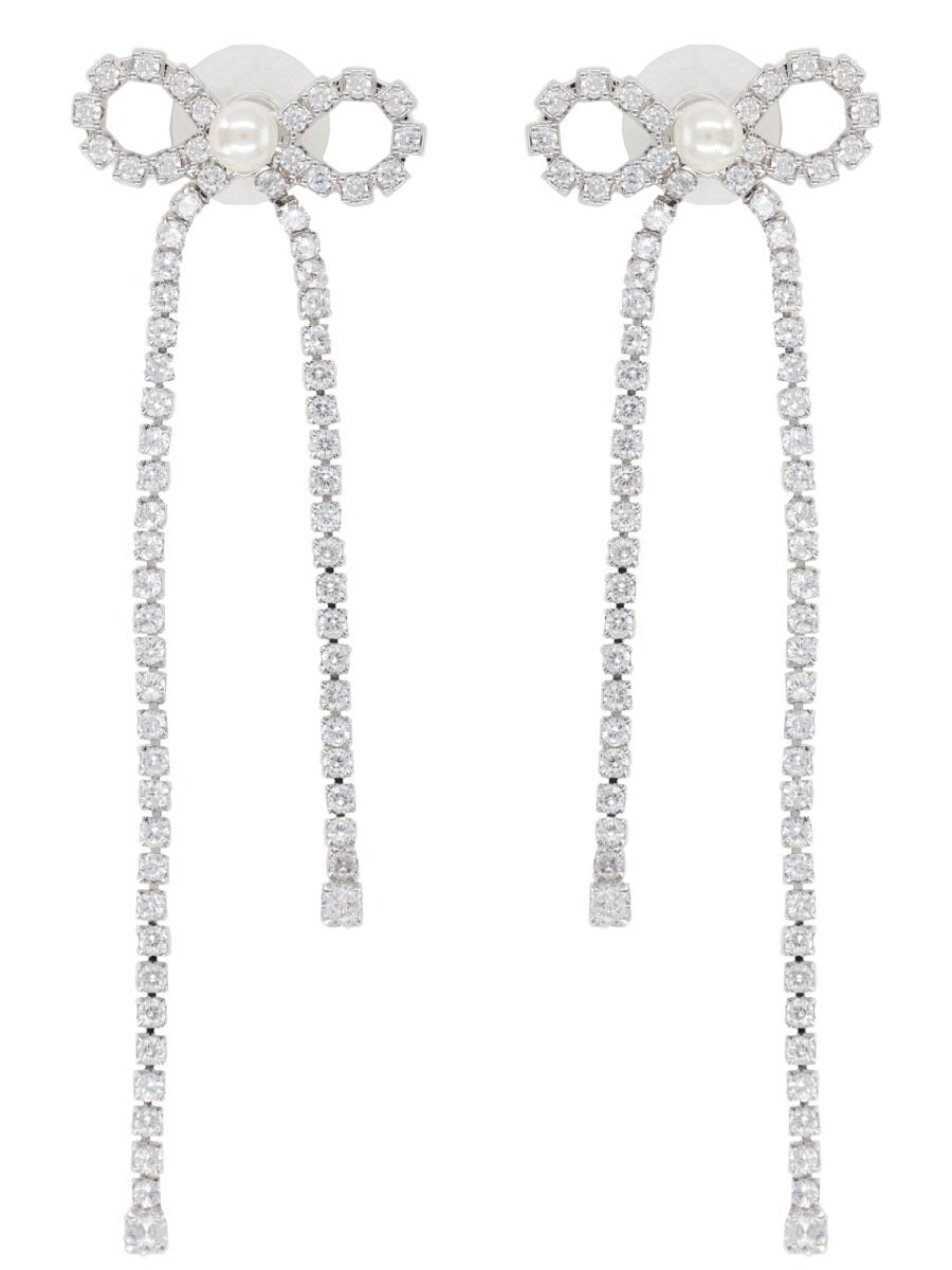 Self-Portrait Women "Crystal Droplet Bow" Earrings SELF-PORTRAIT