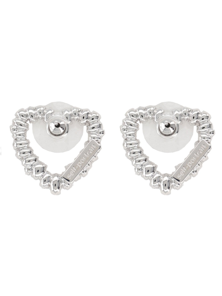 Self-Portrait Women "Crystal Heart" Earrings SELF-PORTRAIT