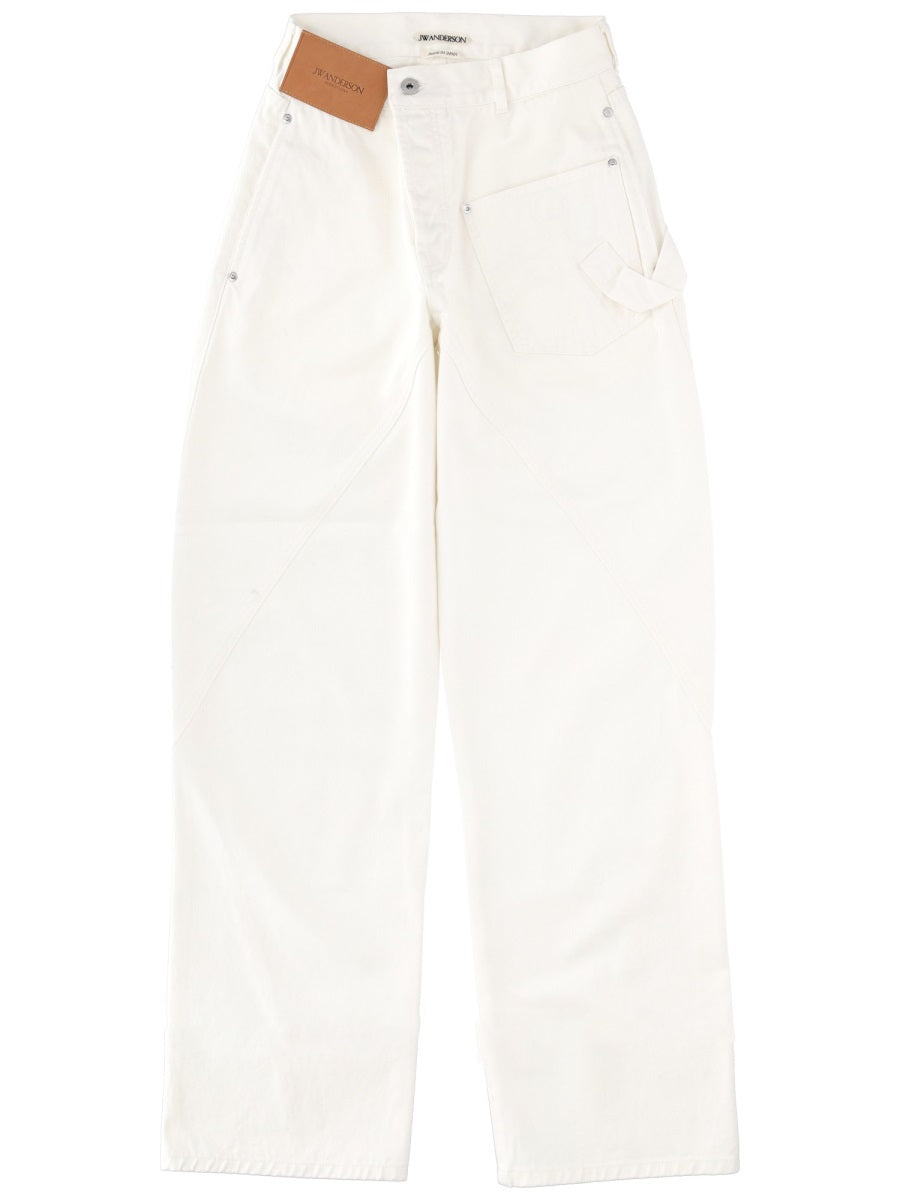 Jw Anderson Women Jeans With Logo Patch J.W. ANDERSON