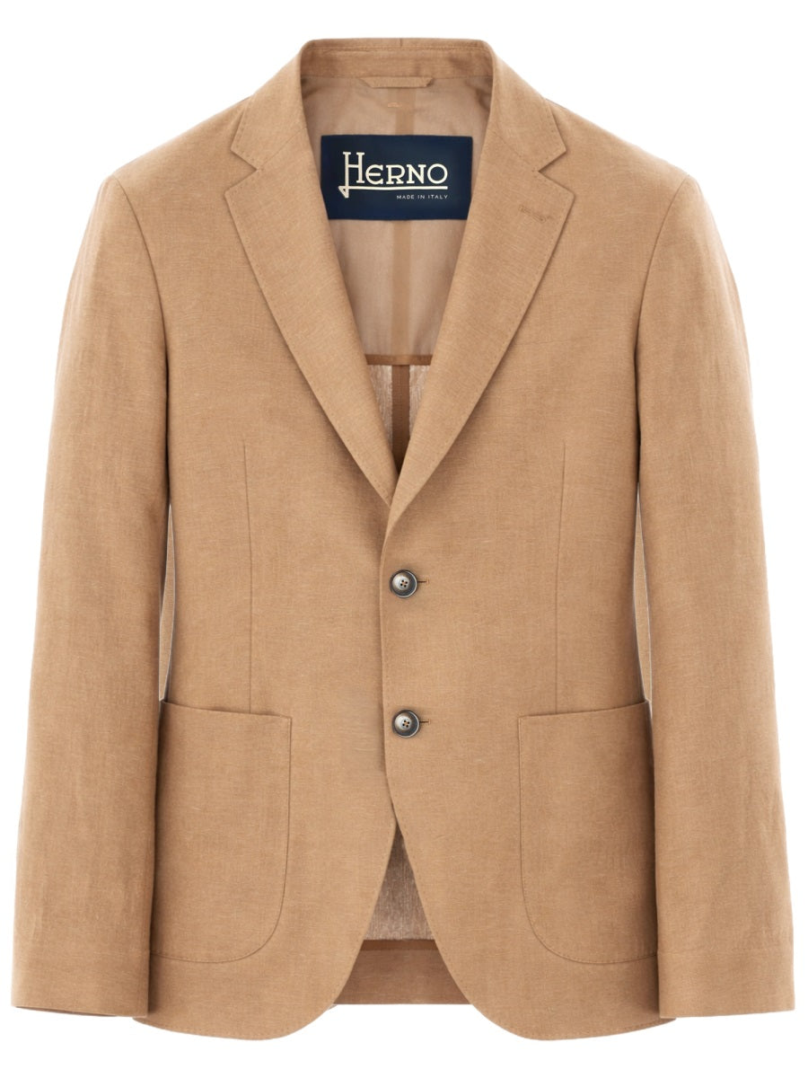 Herno Men Single-Breasted Linen Jacket HERNO