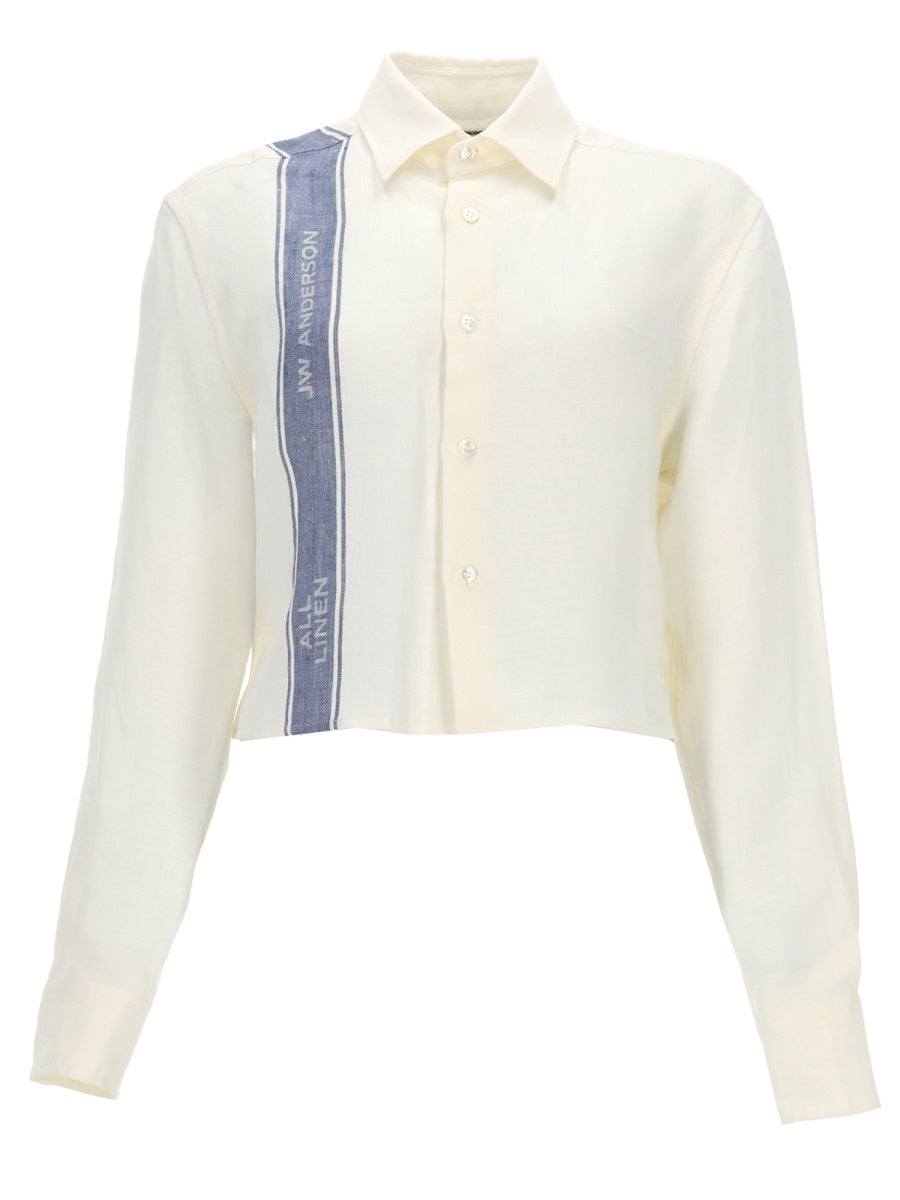 Jw Anderson Women Linen Shirt With Logo J.W. ANDERSON