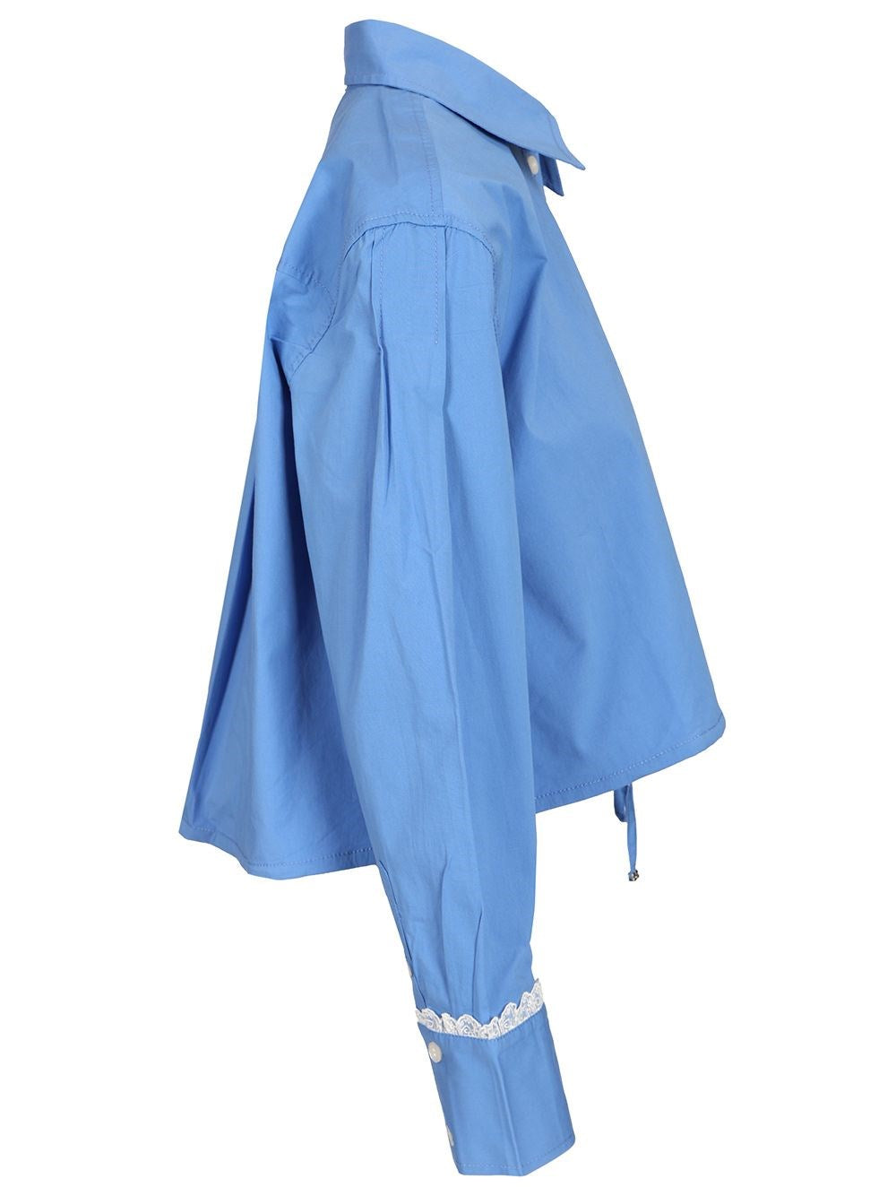 Ganni Women Cotton Shirt With Lace Details GANNI