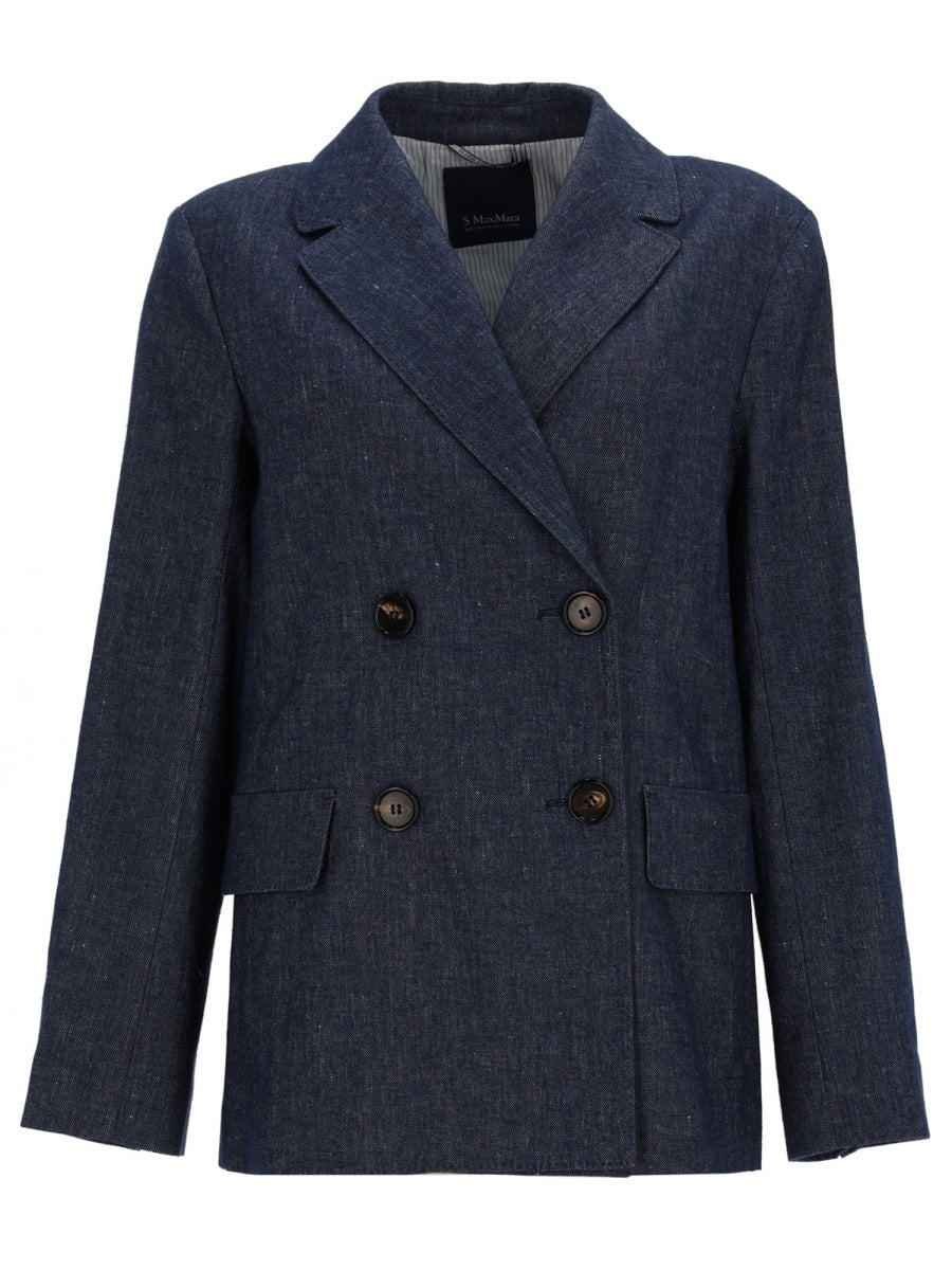 S Max Mara Women Double-Breasted Cotton Blazer S MAX MARA