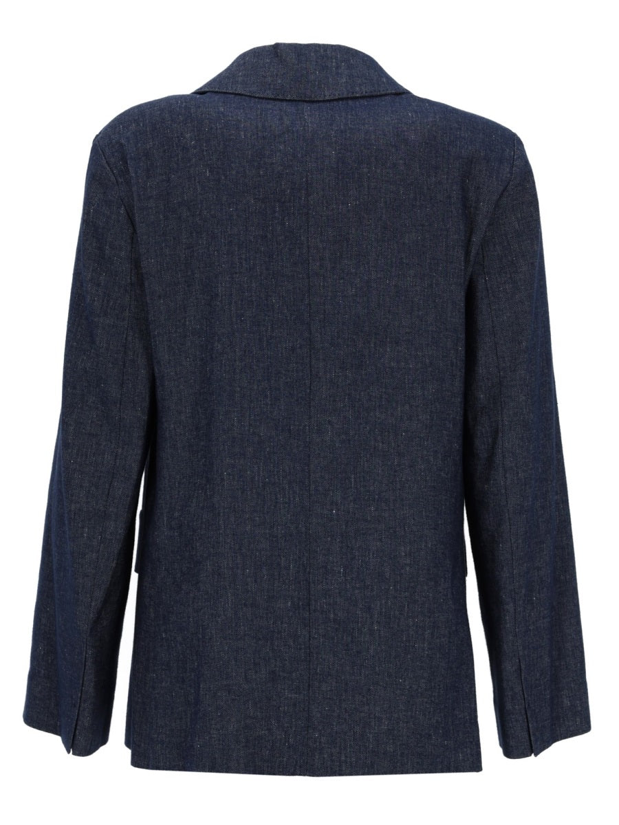 S Max Mara Women Double-Breasted Cotton Blazer S MAX MARA