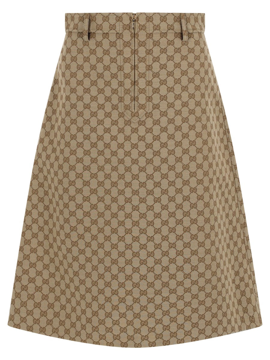 Gucci Women Midi Skirt With "Gg" Print GUCCI