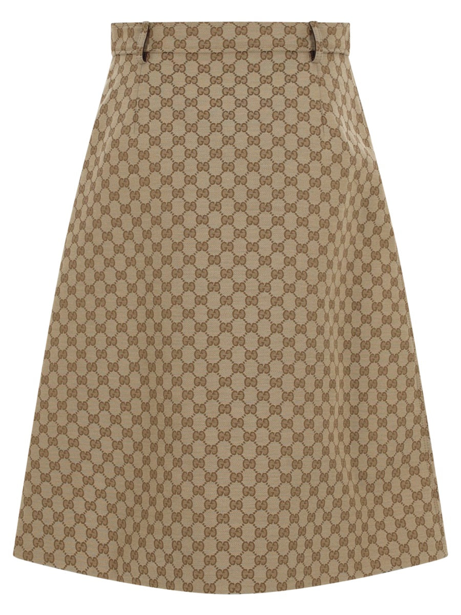 Gucci Women Midi Skirt With "Gg" Print GUCCI