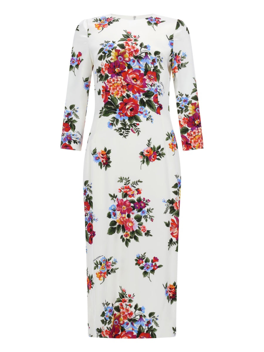 Dolce & Gabbana Women Midi Dress With Floral Print DOLCE & GABBANA