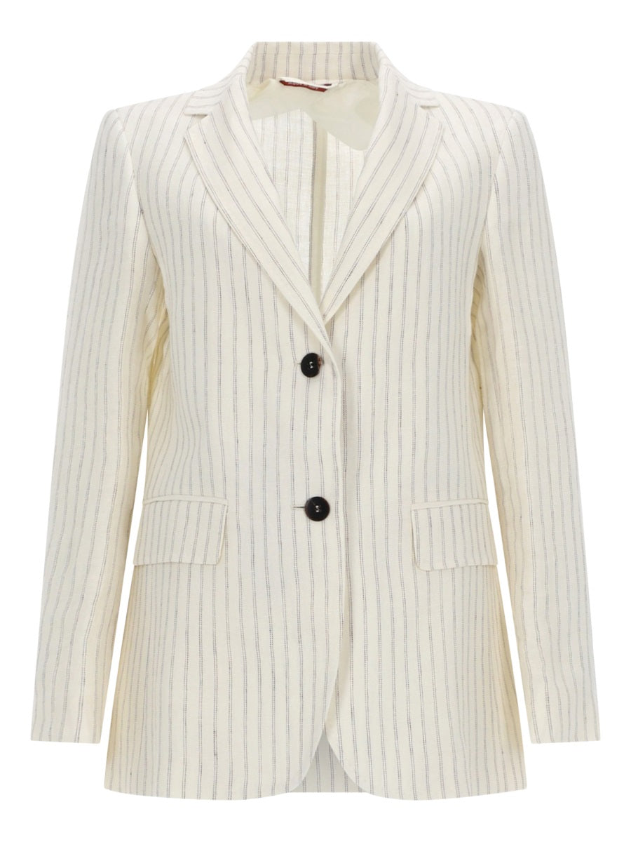 Max Mara Women Linen Pinstripe Blazer MAX MARA