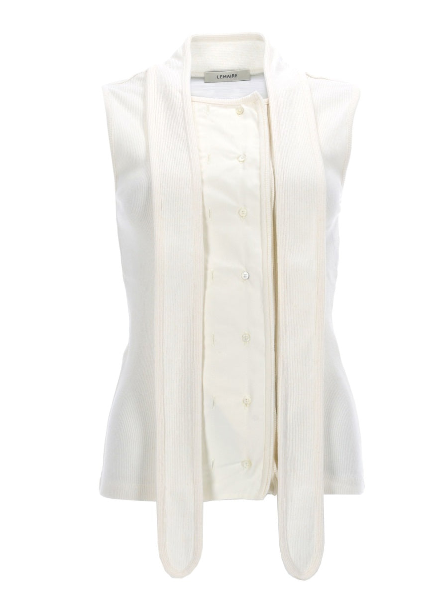 Lemaire Women Asymmetrical Ribbed Top With Scarf LEMAIRE