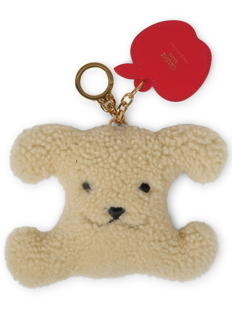 Celine Women Shearling "Triomphe" Keychain CELINE