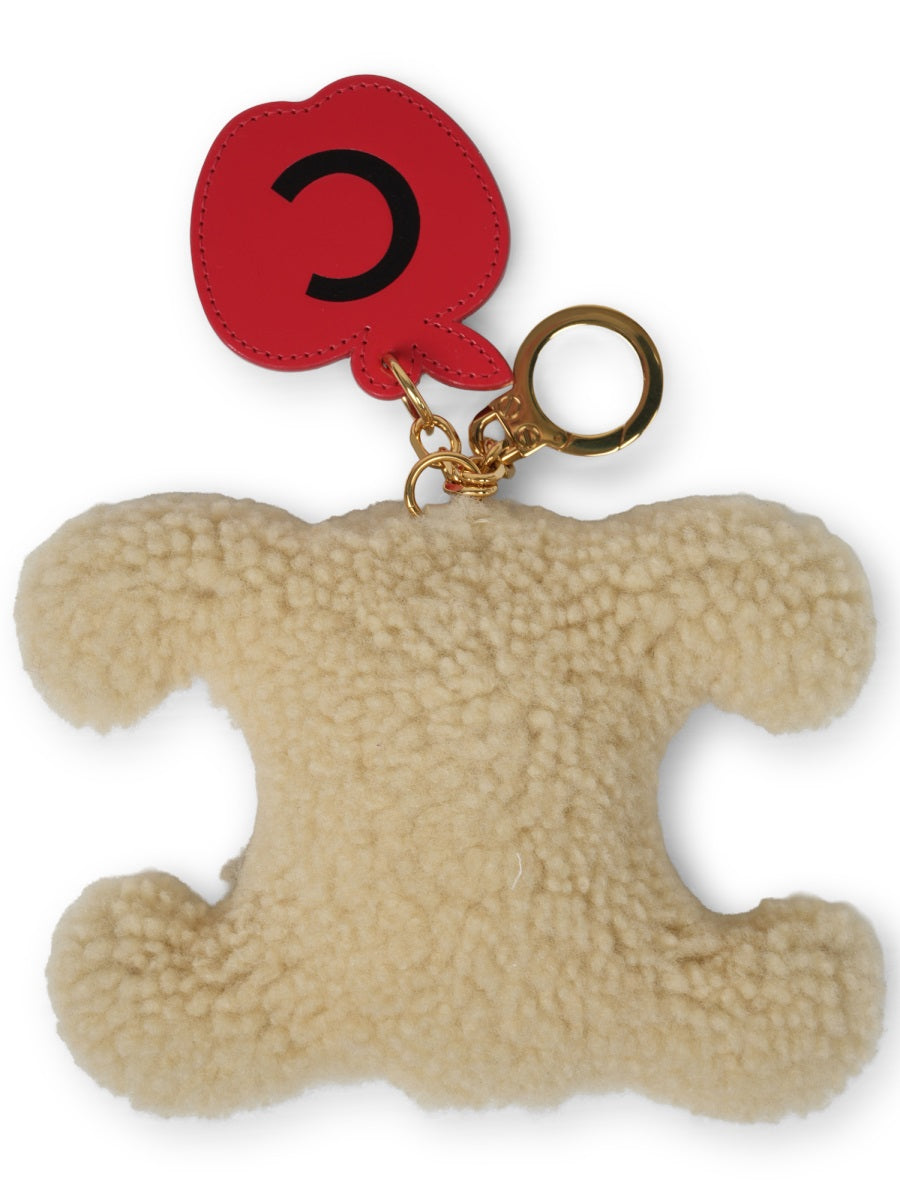 Celine Women Shearling "Triomphe" Keychain CELINE