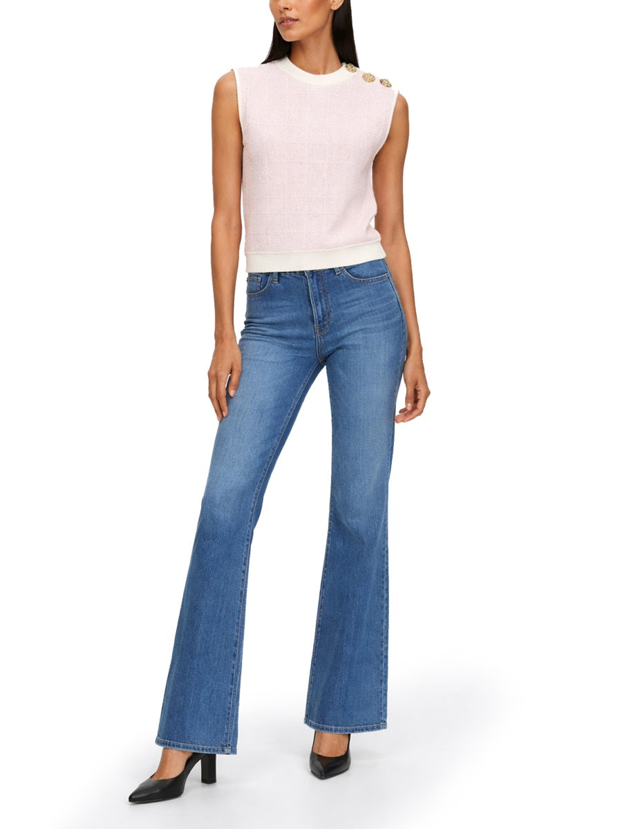 Balmain Women Sleeveless Top With Jewel Buttons BALMAIN