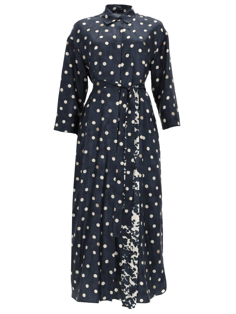 S Max Mara Women Printed Silk "Lever" Dress S MAX MARA