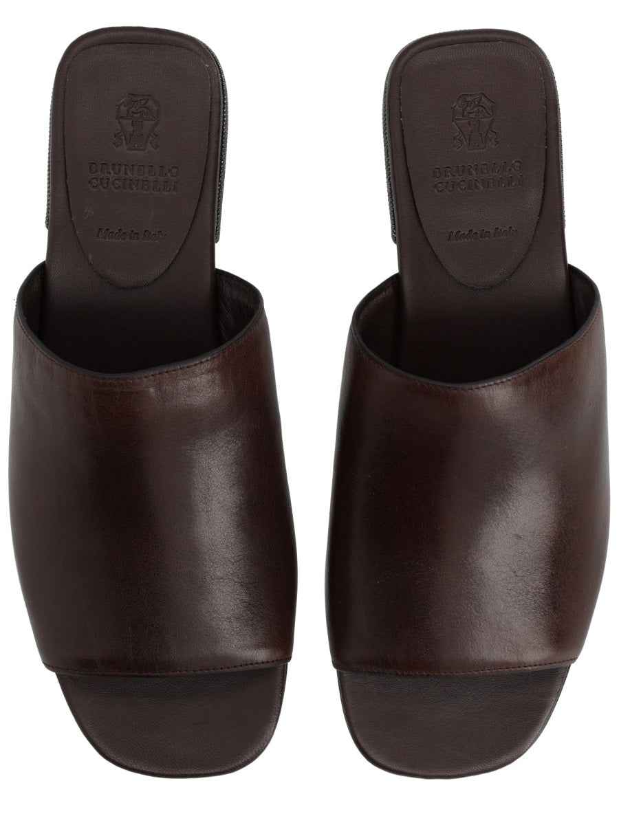 Brunello Cucinelli Women Sandalo In Pelle Con Tacco Decorato BRUNELLO CUCINELLI