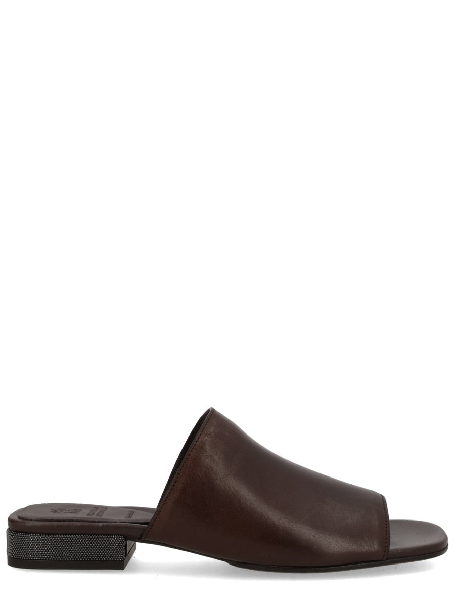 Brunello Cucinelli Women Sandalo In Pelle Con Tacco Decorato BRUNELLO CUCINELLI