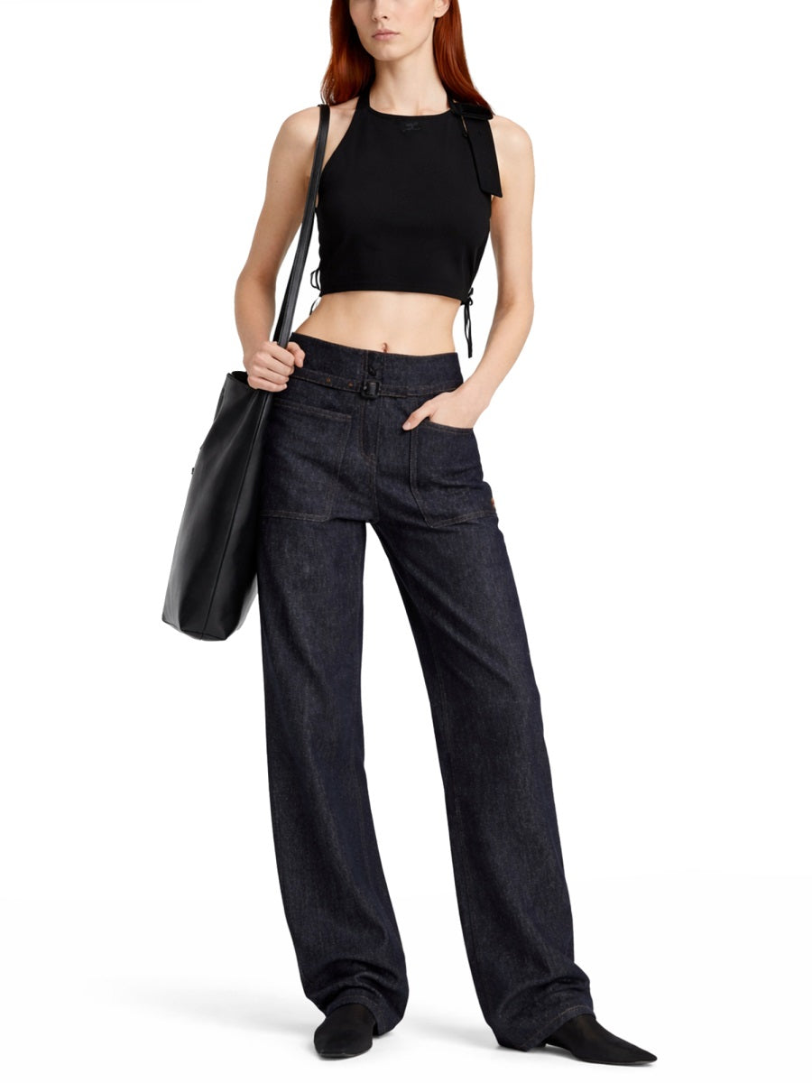 Courreges Women Cropped Top With Open Back COURREGES