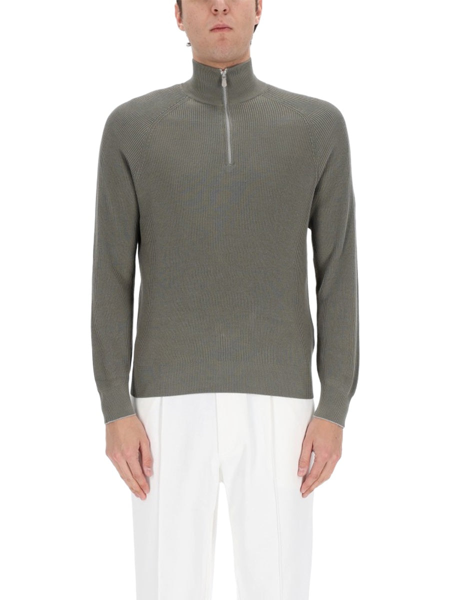Brunello Cucinelli Men Shirt With Zip. BRUNELLO CUCINELLI