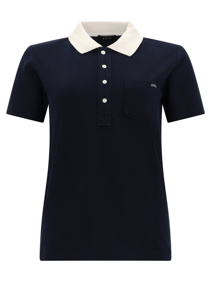 A.P.C. Women Polo Shirt With Logo And Contrasting Collar A.P.C.